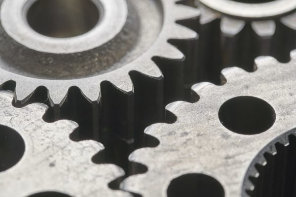 Gears meshing together